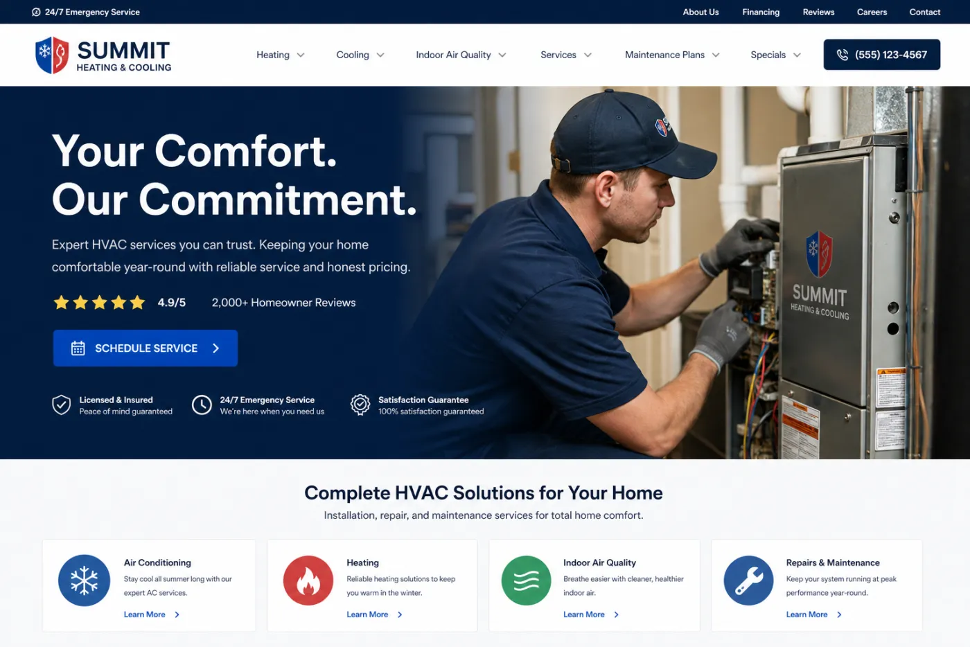 Summit Heating & Cooling — a Refit website